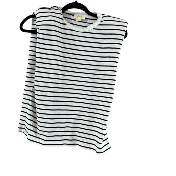Anthropologie Black and White Boxy Muscle Tee - Picture 4 of 12